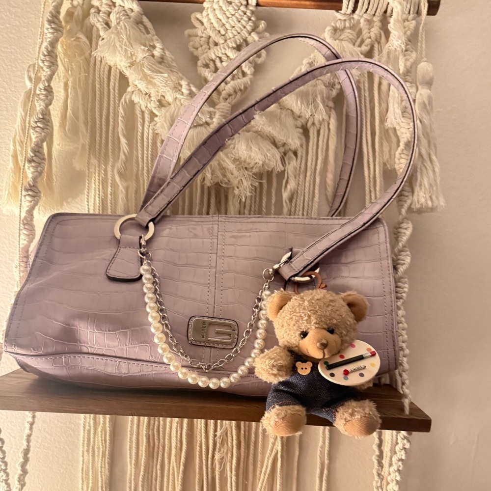 Guess Purple Shoulder Bag with Structured Design
